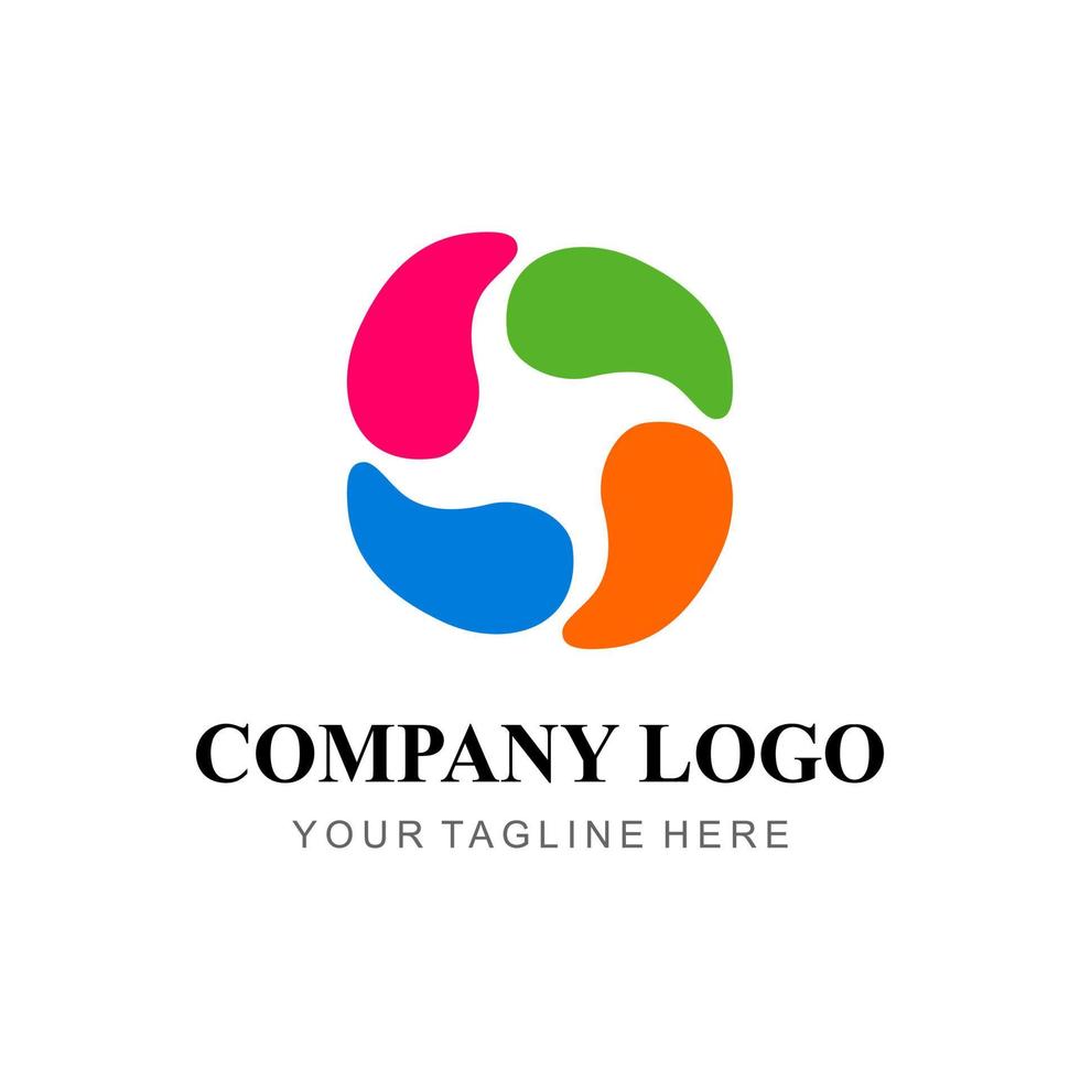 simple four color logo vector