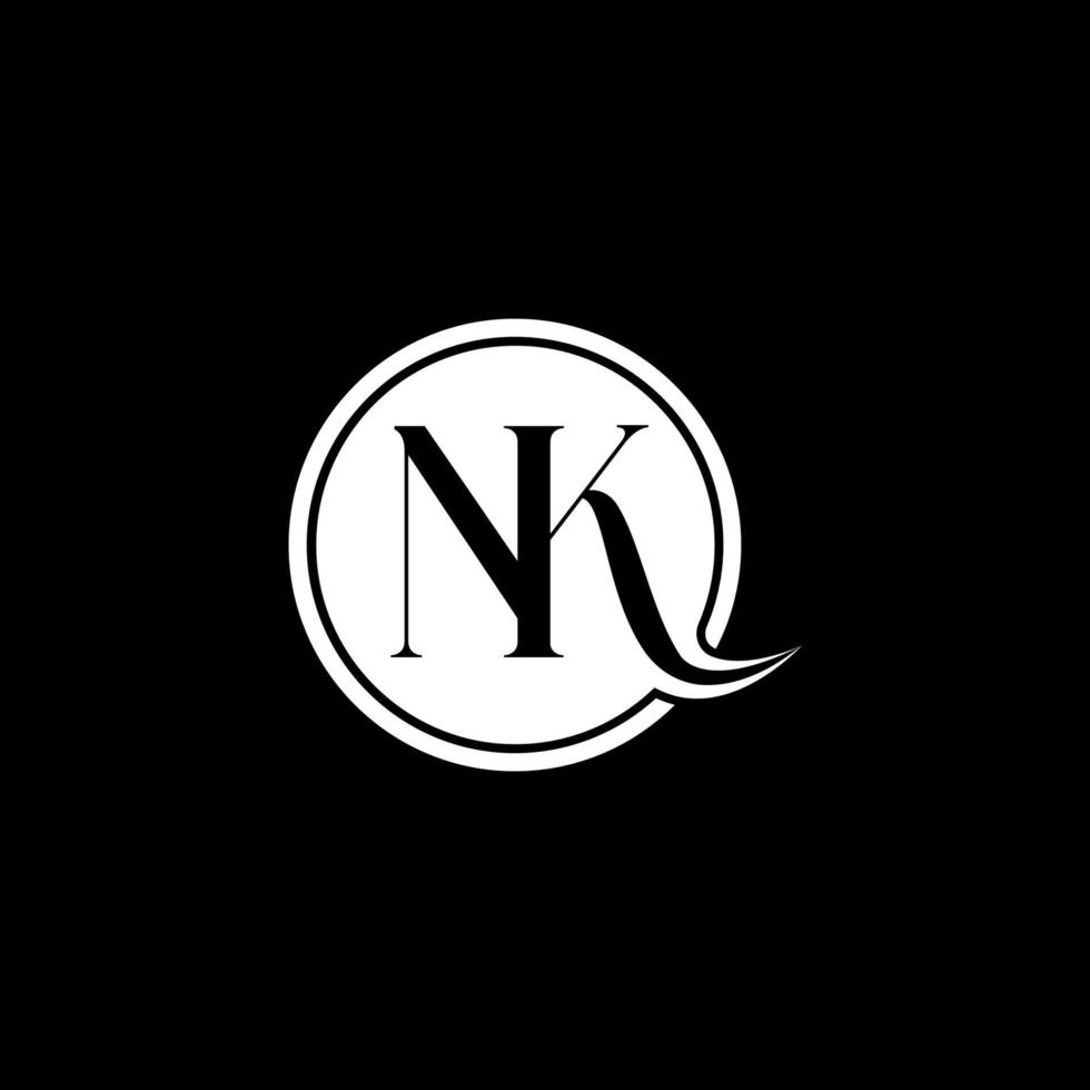 NK Logo Design Vector Pro Vector