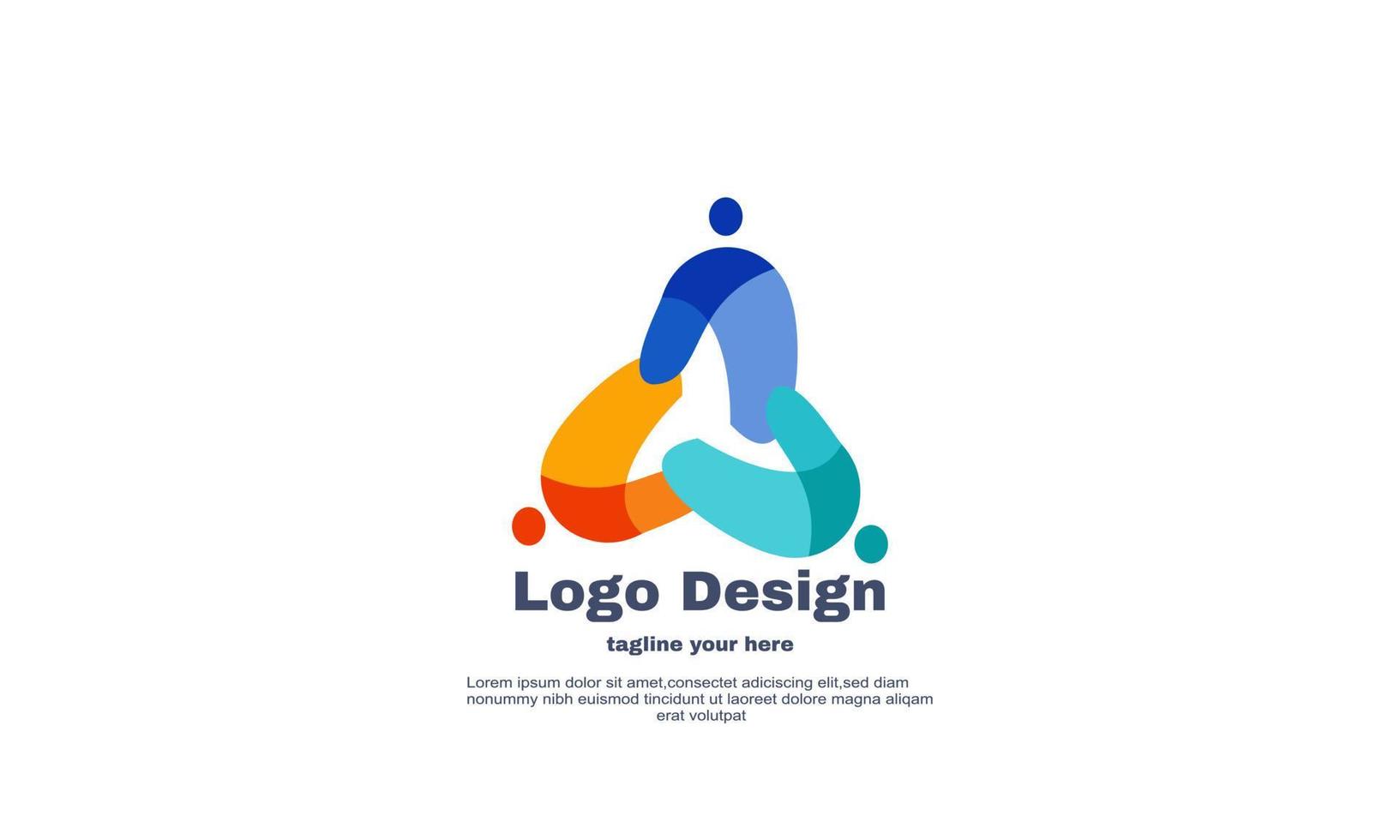 unique flat abstract people symbol togetherness community concept vector