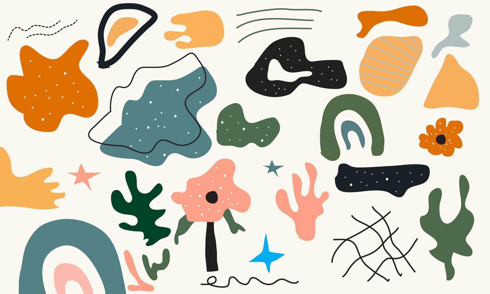 unique flat big set hand drawn various shapes vector