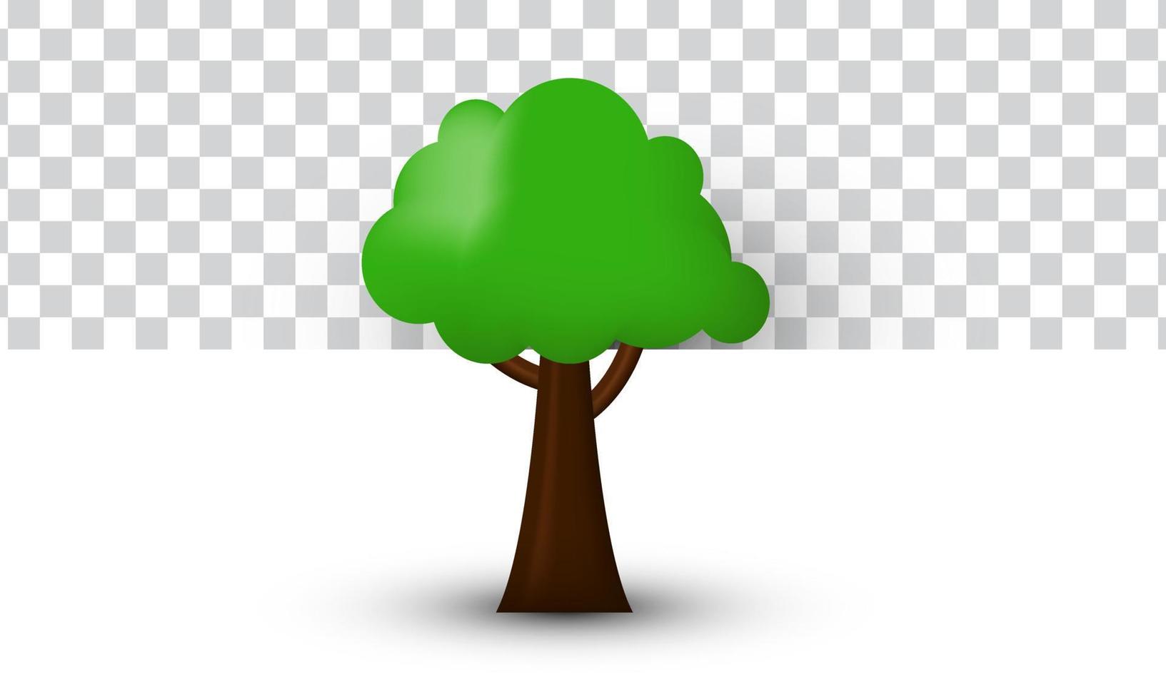 vector de icono 3d de árbol único