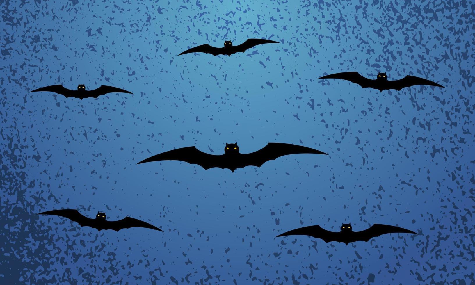 feliz fondo festivo azul de halloween con murciélagos voladores. ilustración vectorial vector