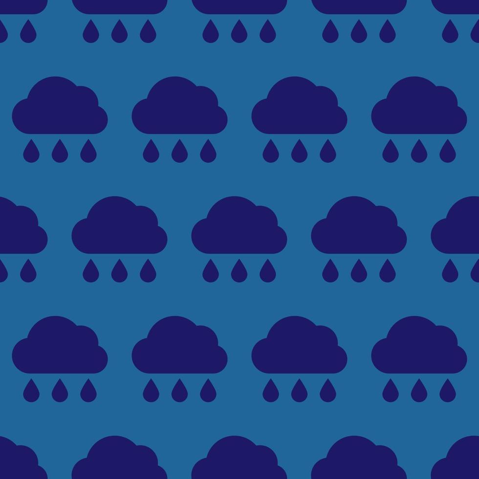 nube de lluvia patrón sin costuras de nubes lluviosas. símbolo de mal tiempo. ilustración vectorial vector
