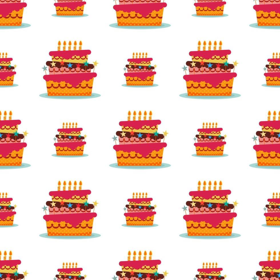 Seamless Pattern with colorful sweet cakes vector