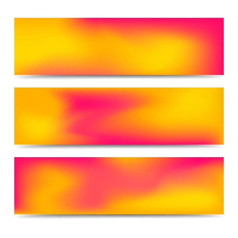 conjunto de banners de degradado borroso abstracto suave vector