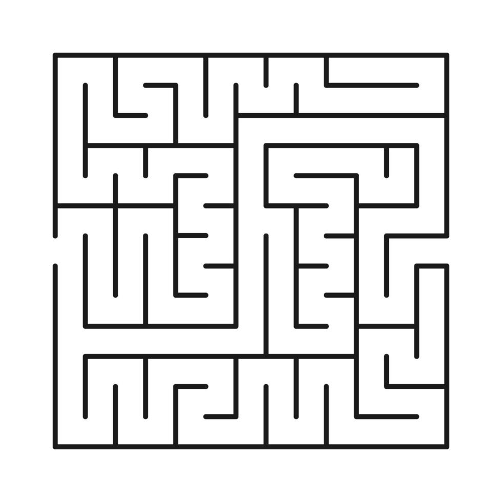 laberinto cuadrado. laberinto laberinto abstracto oscuro aislado sobre fondo blanco. juego para niños ilustración vectorial vector
