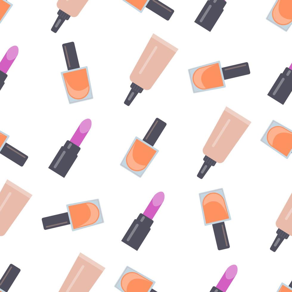 Seamless pattern with makeup items vector