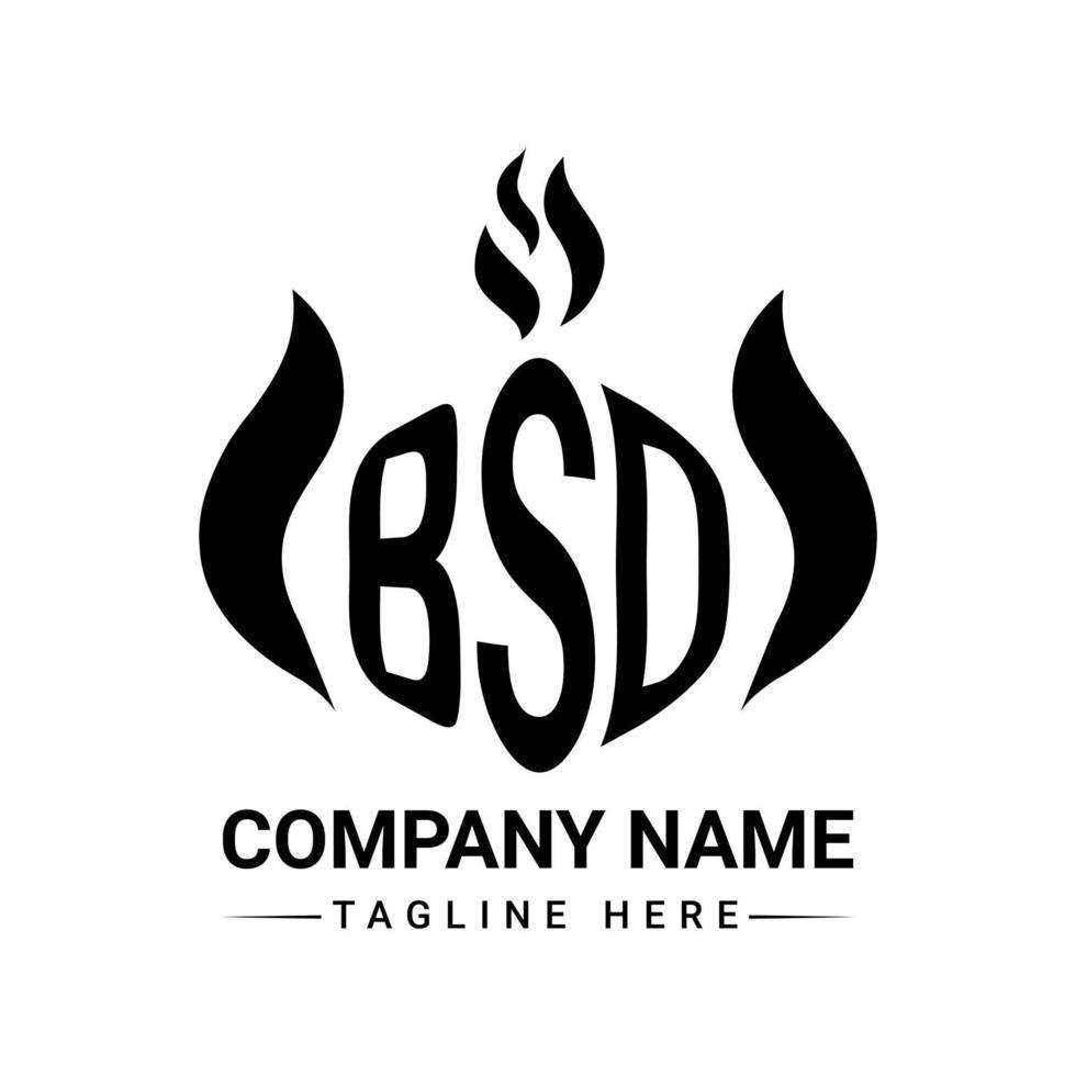 diseño de logotipo de tres letras bsd de polígono creativo vector