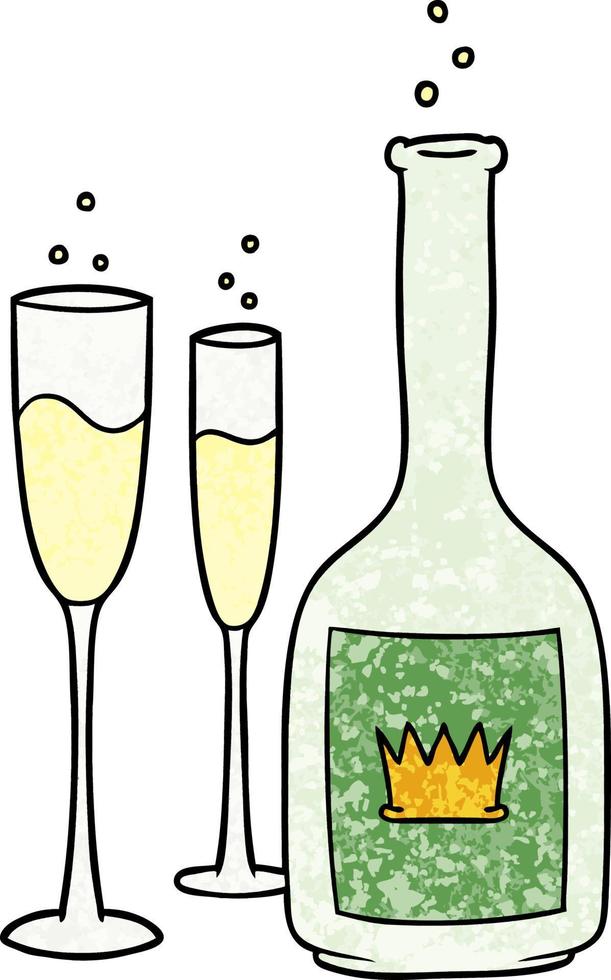 vector cartoon champagne