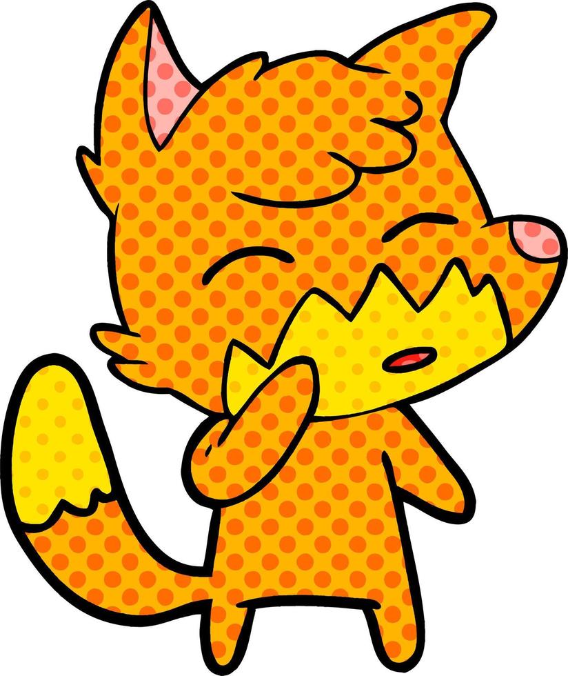 cartoon doodle character fox vector