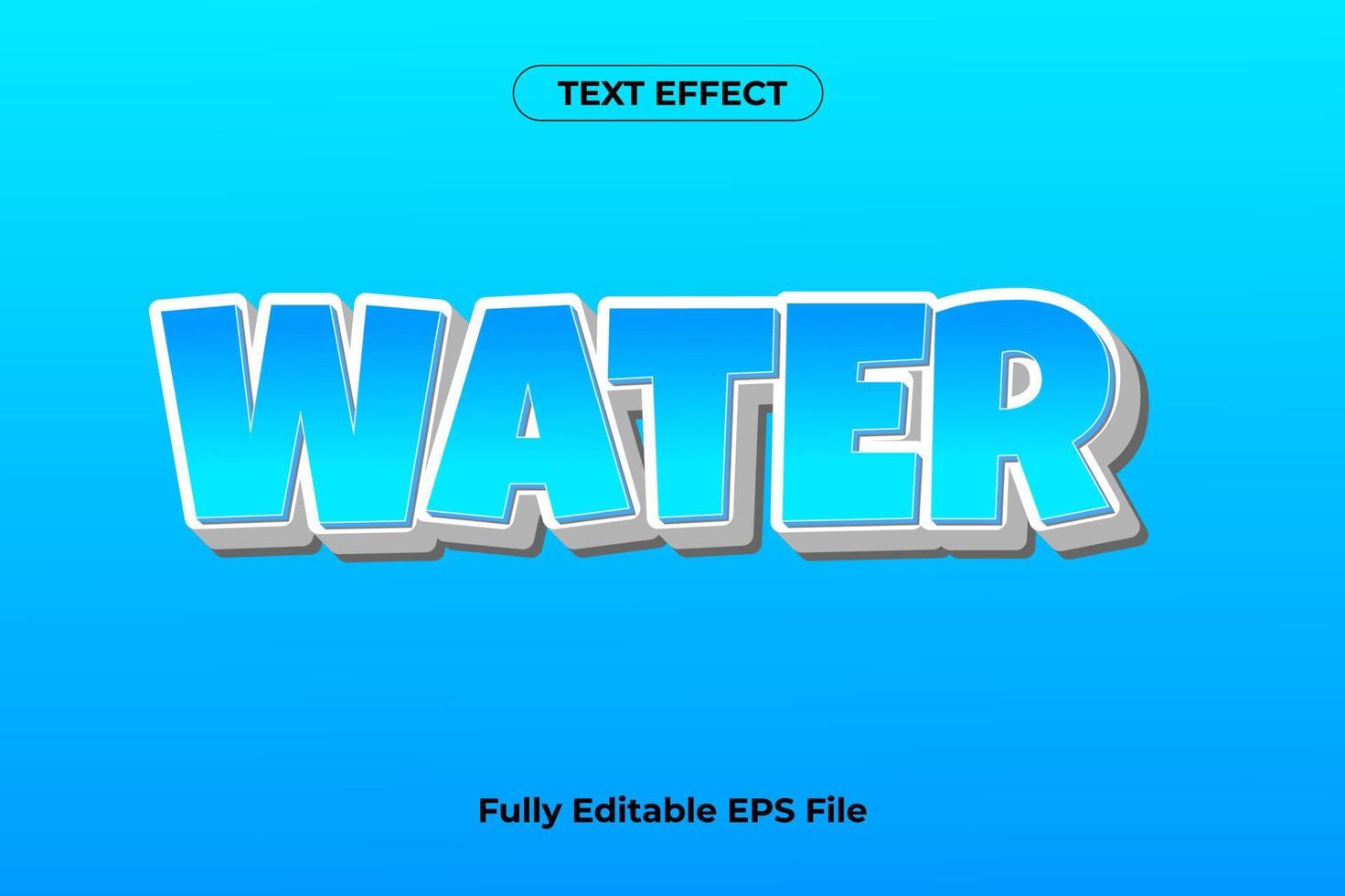 diseño de efecto de texto de agua 3d vector