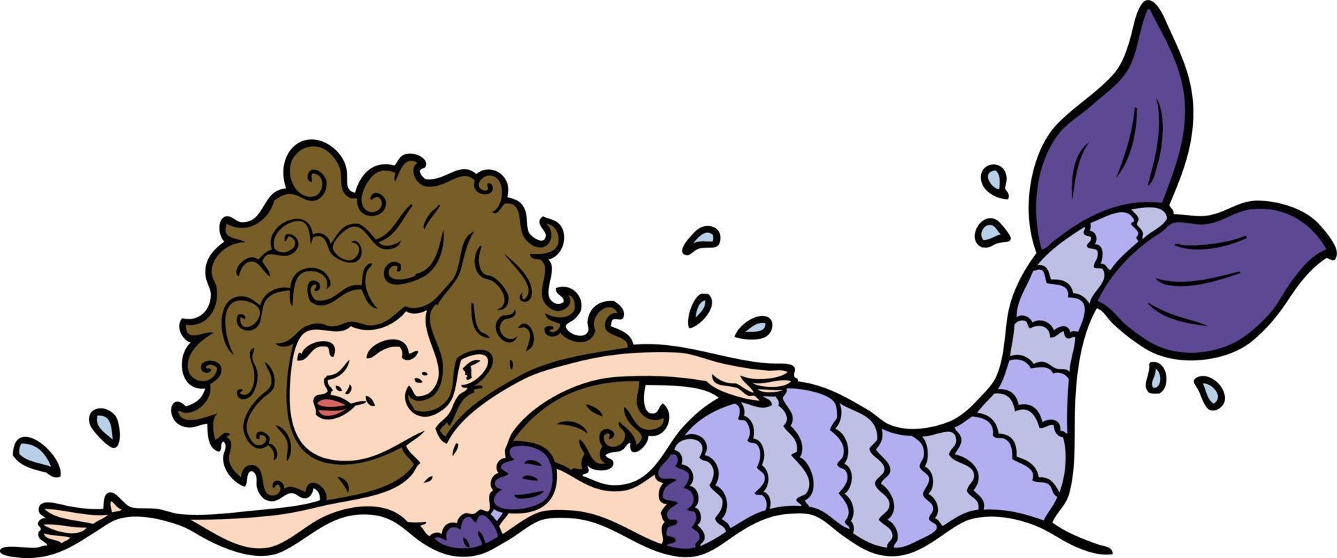 cartoon mermaid character vector