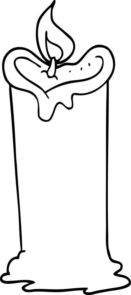 line drawing cartoon candle vector