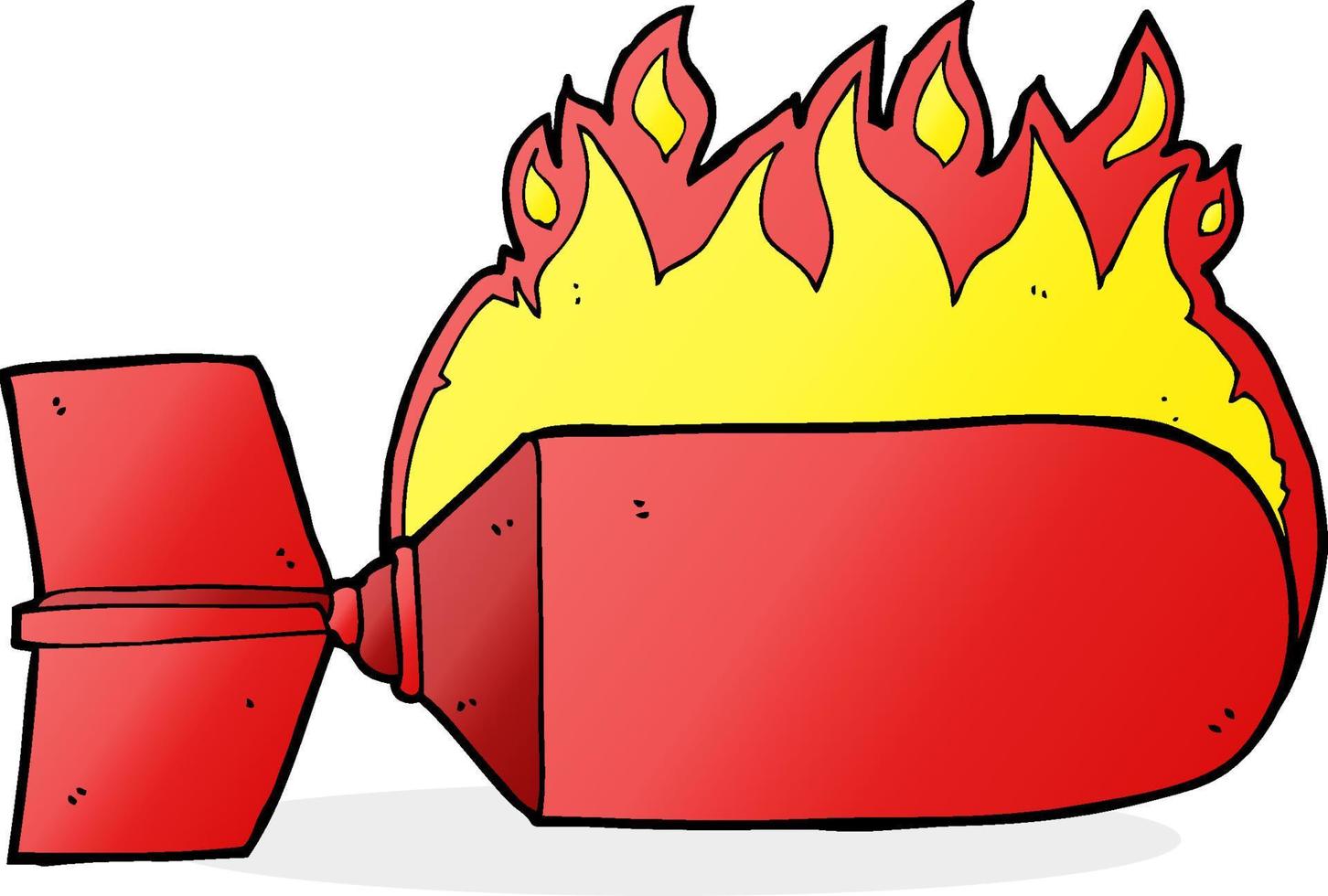 cartoon bomb on fire vector