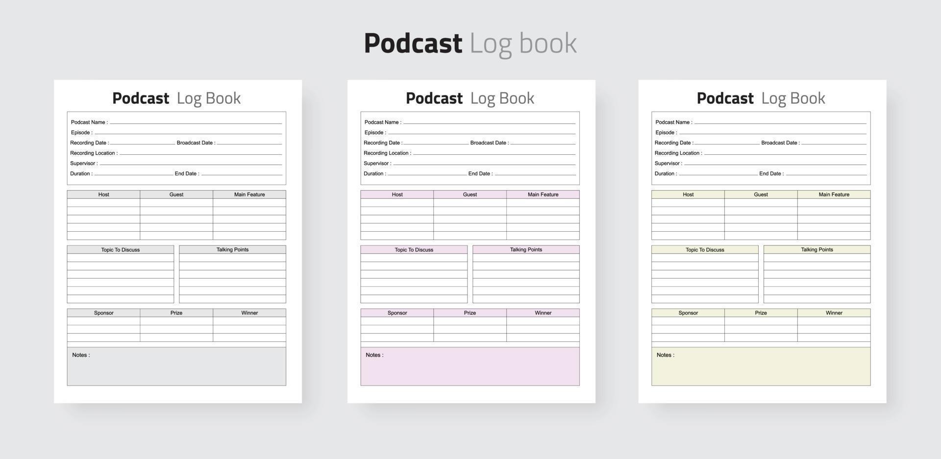 My Podcast planner journal planner vector