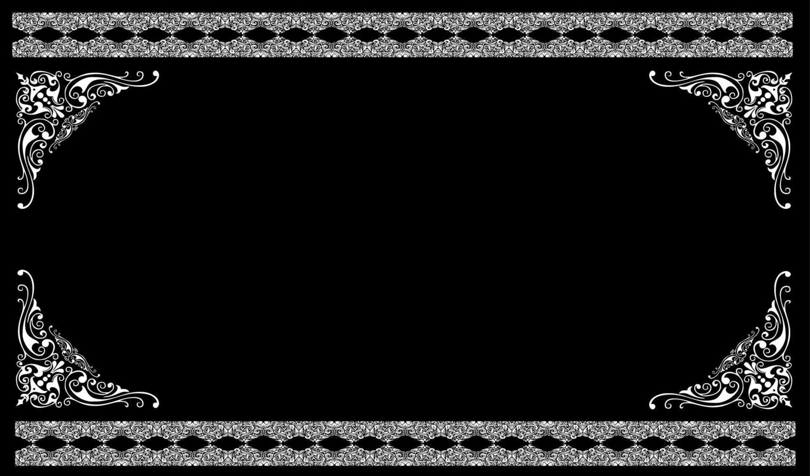 background illustration with a black base and a touch of ornament as a frame.. very suitable for banners, templates, posters, backdrops vector