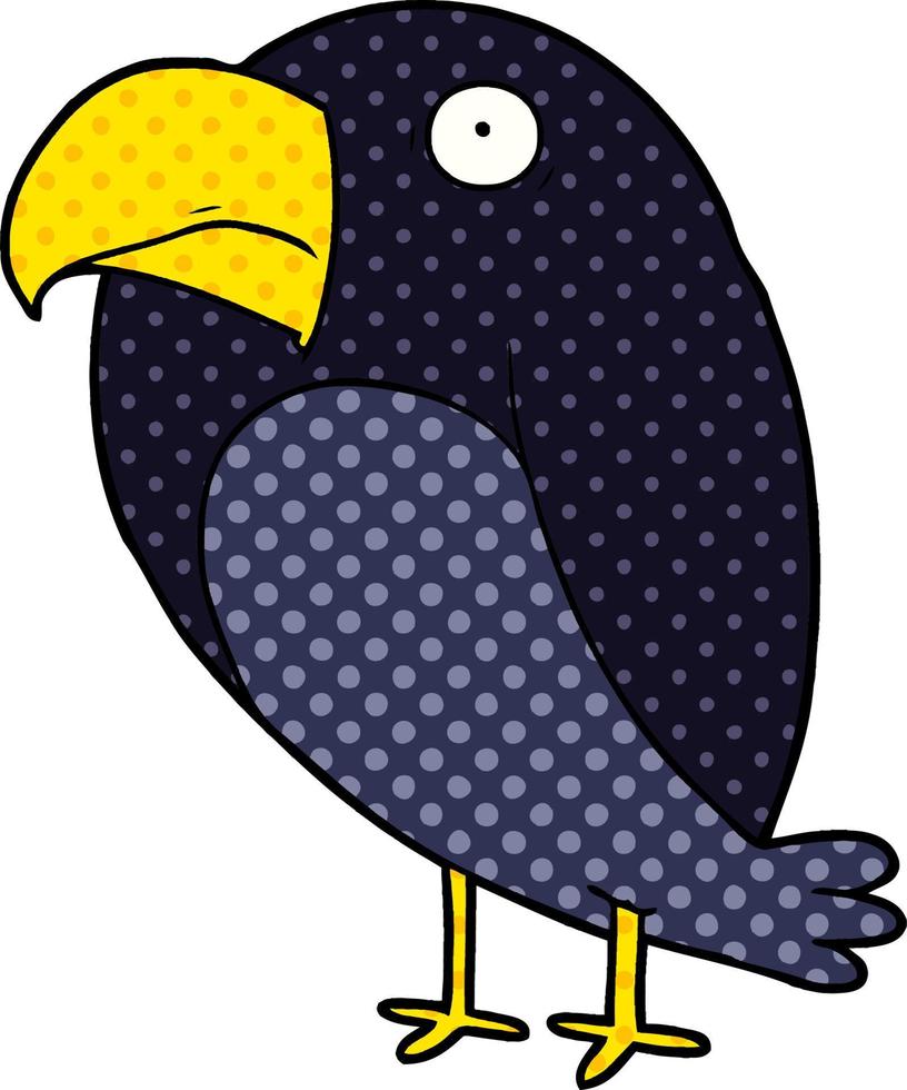 cartoon doodle character crow vector