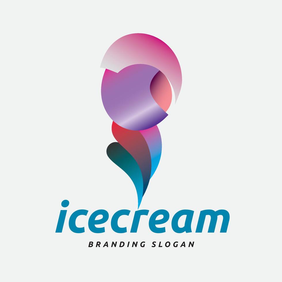 logotipo de delicioso helado y postre vector