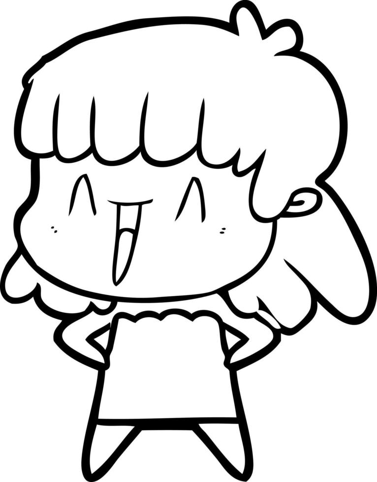 cartoon girl character vector