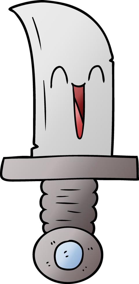 cartoon knife character vector