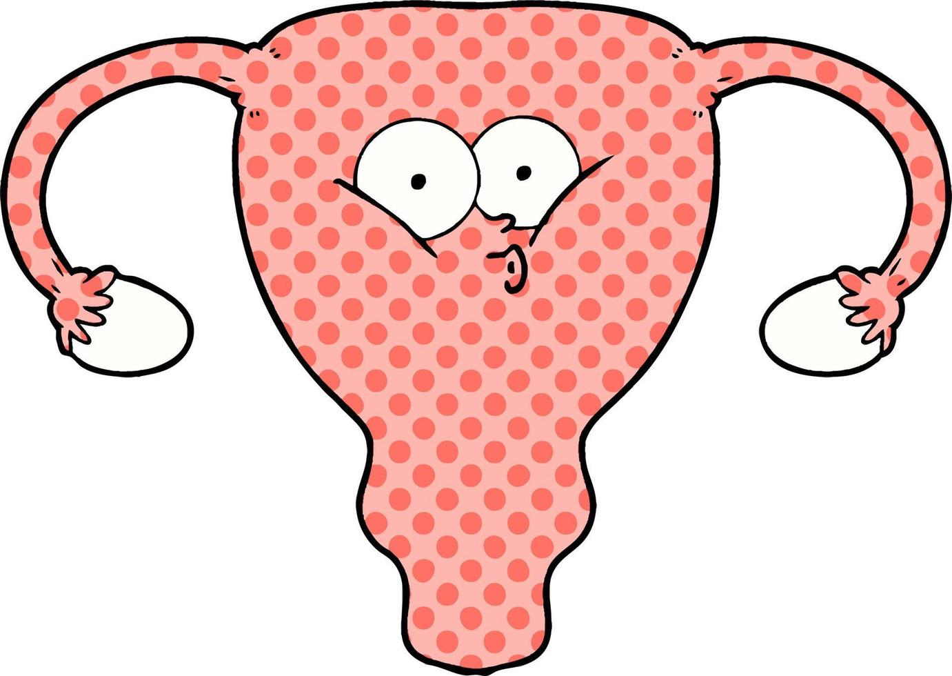 cartoon uterus character vector