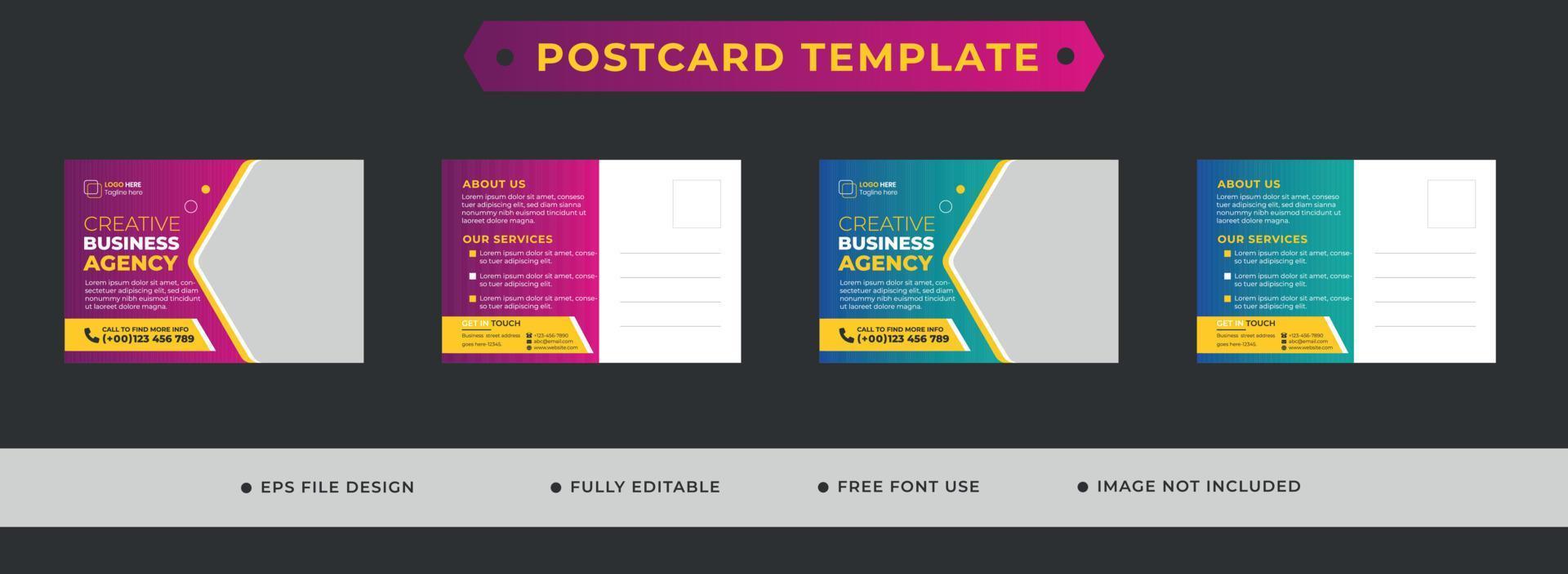 Corporate Business Postcard Template Design vector