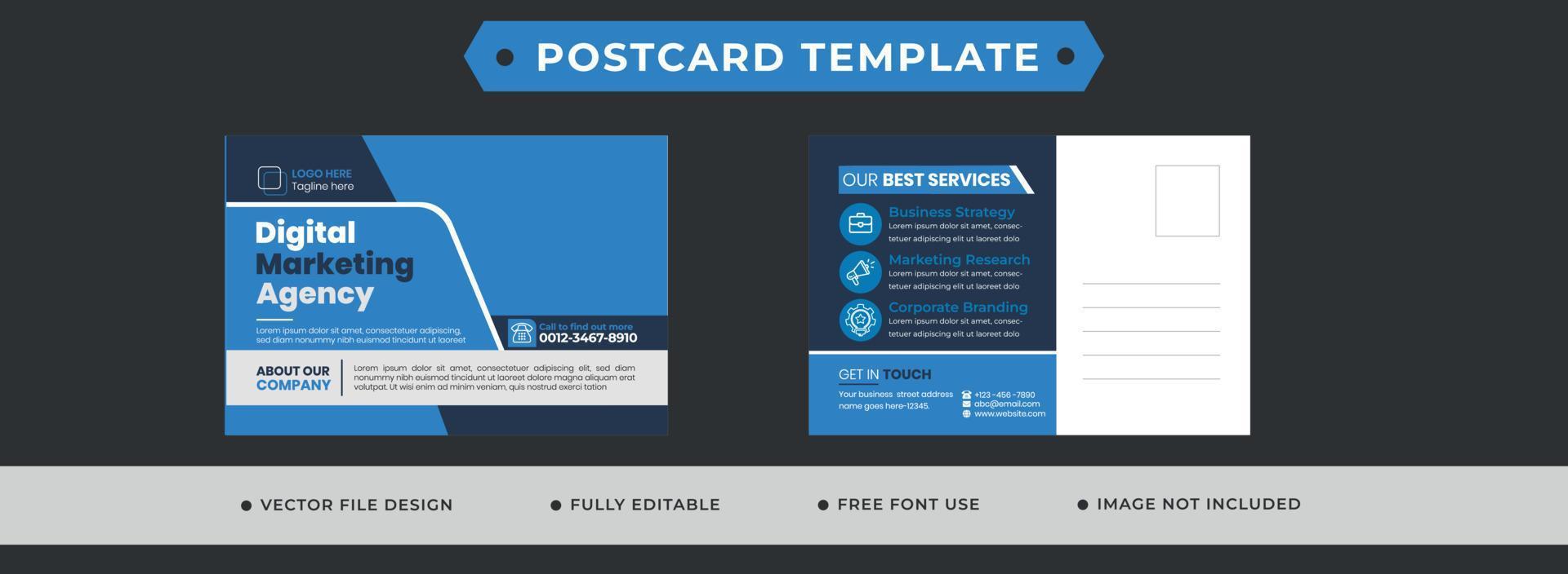Corporate Business Postcard Template Design vector