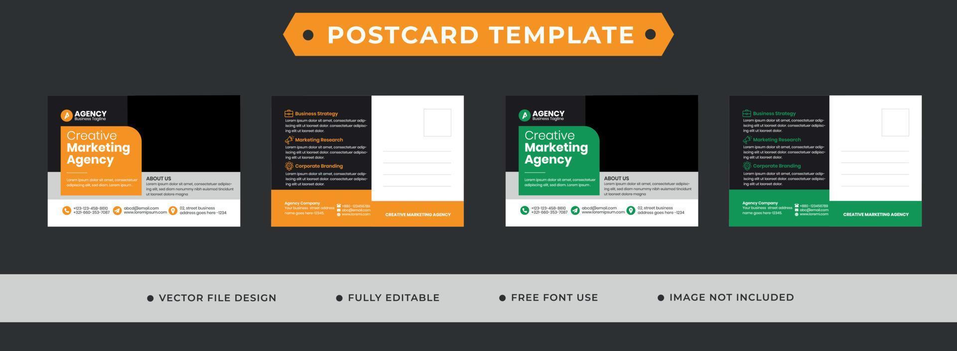 Corporate Business Postcard Template Design vector