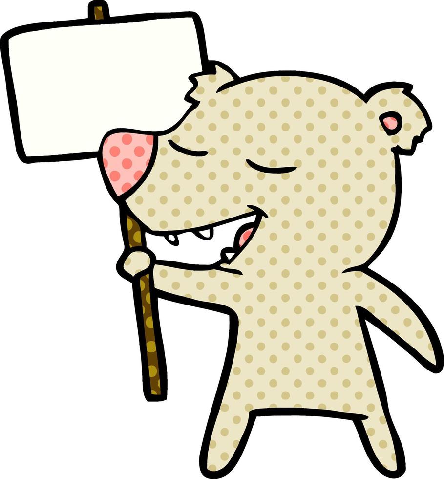 cartoon doodle character bear vector