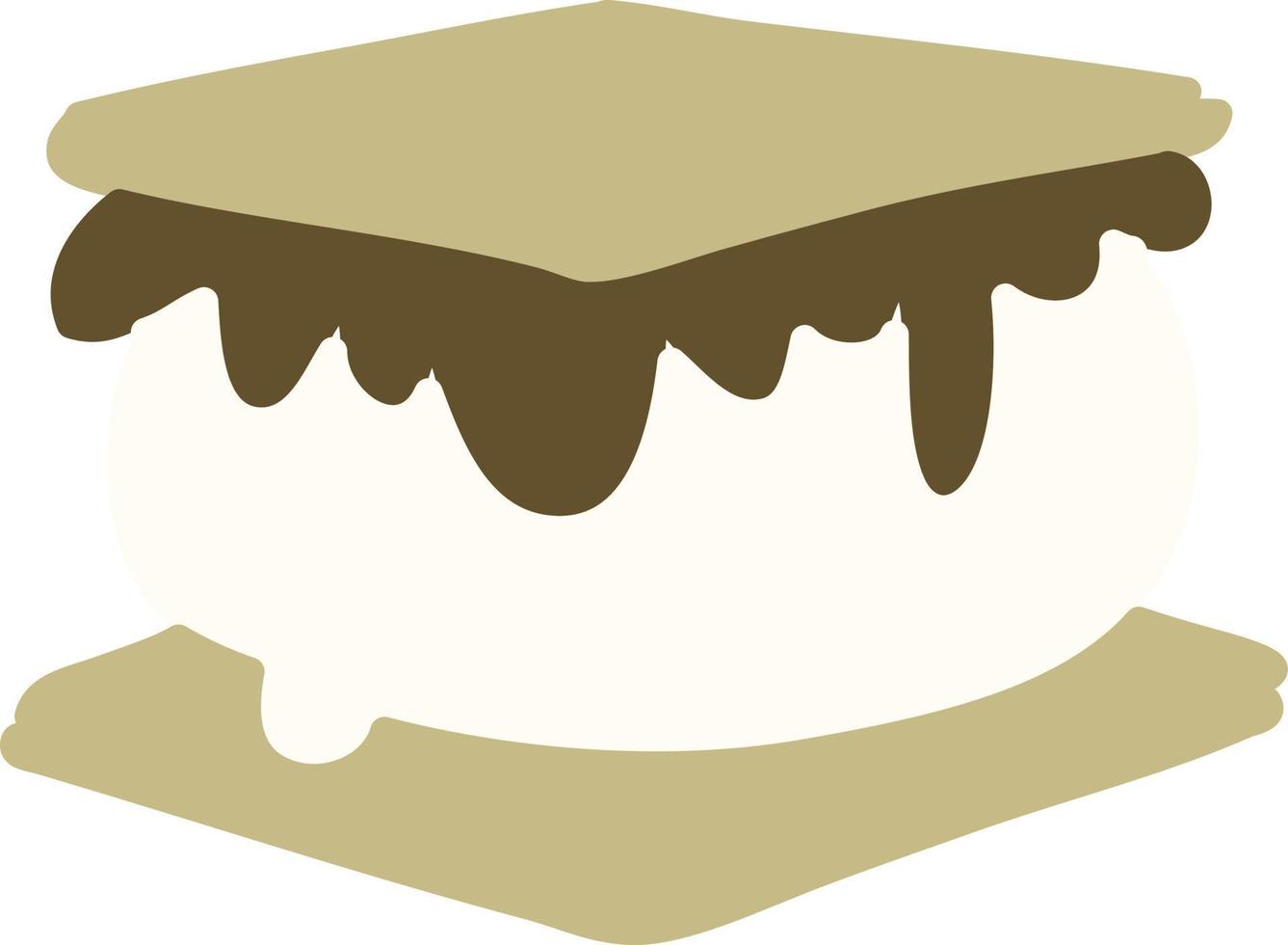 malvavisco smores arte plano vector