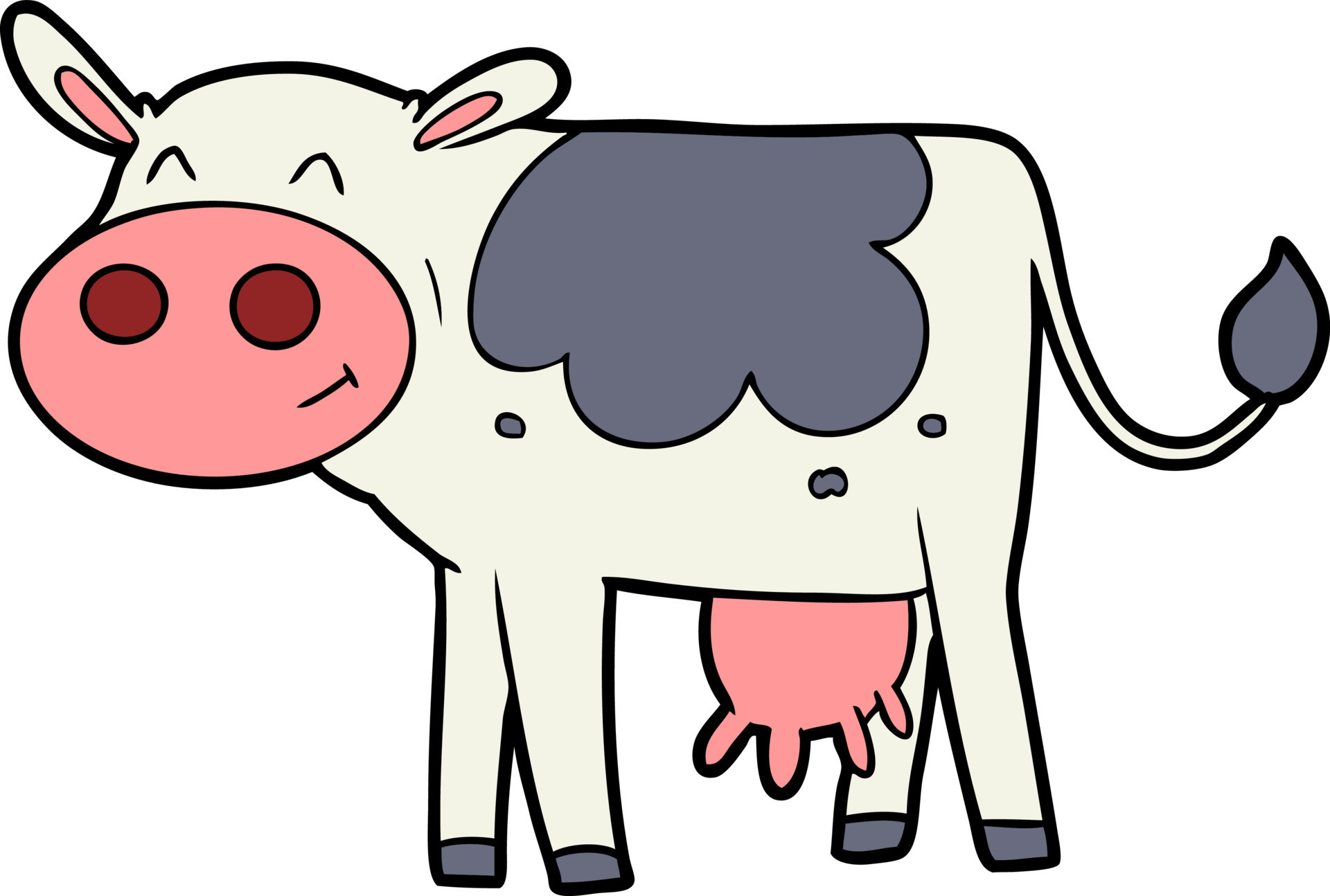 cartoon cow character 12666722 Vector Art at Vecteezy