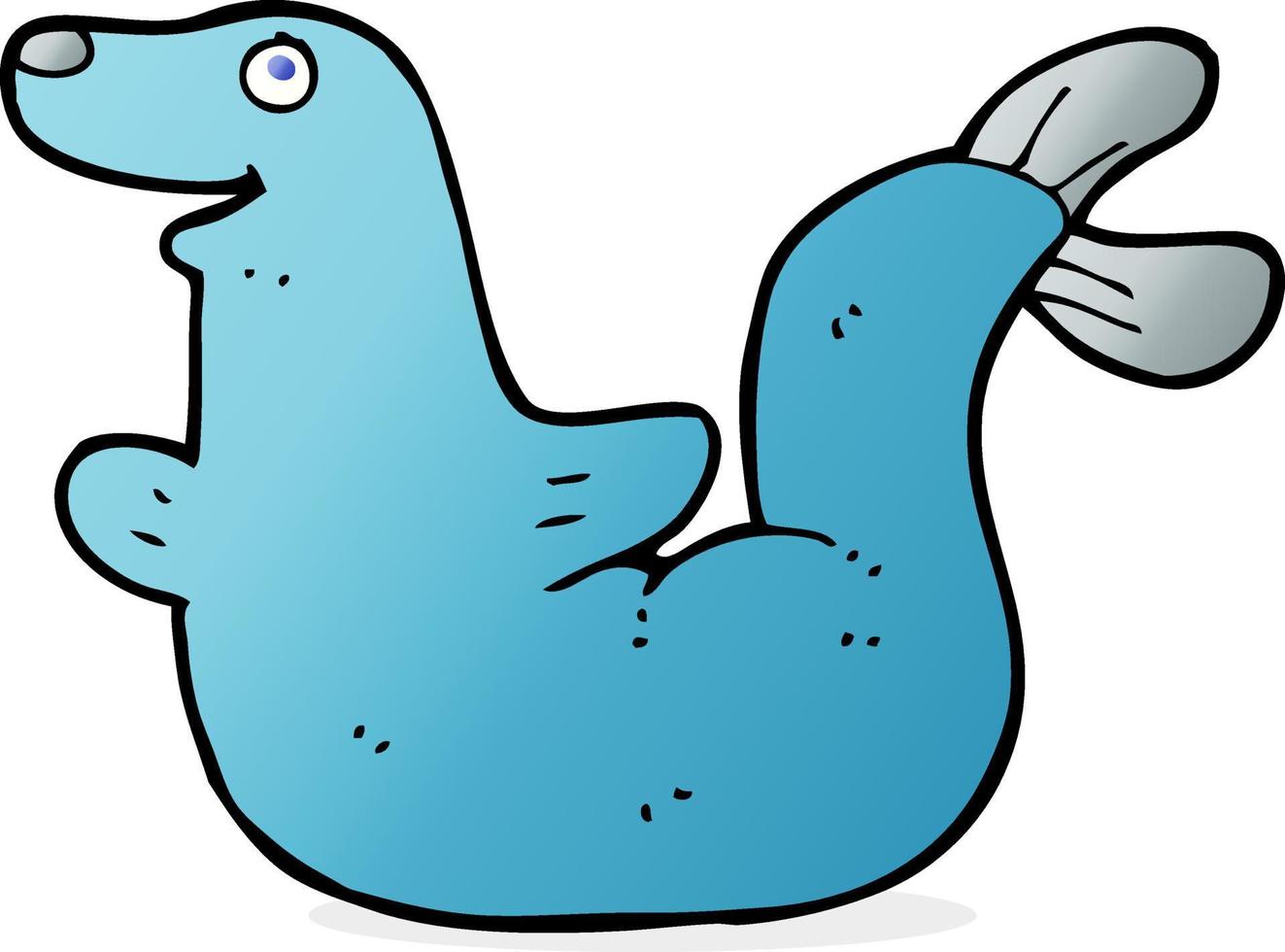 cartoon blue seal vector