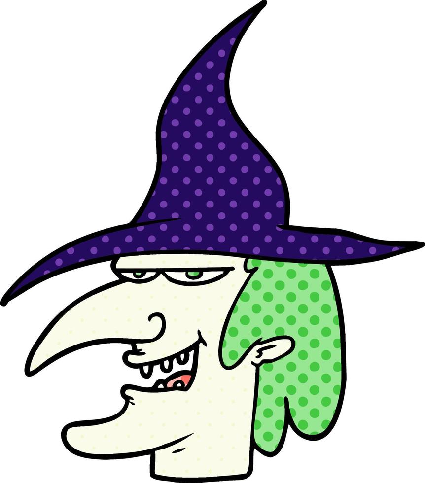 cartoon witch head vector