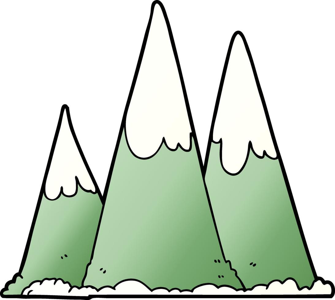 cartoon snow mountains vector