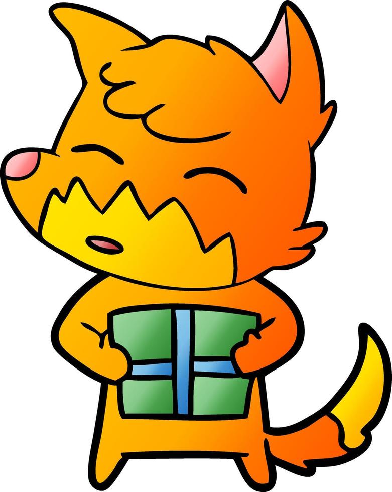 cartoon doodle character fox vector