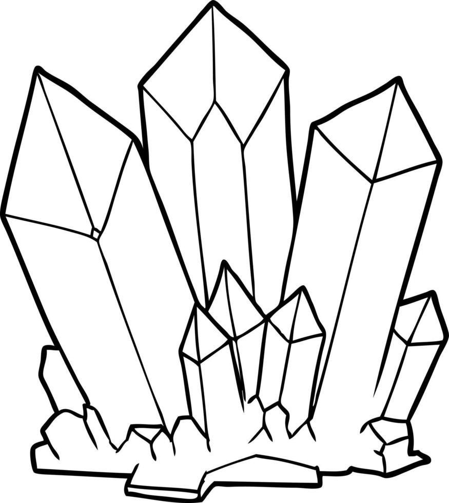 cartoon line crystals vector