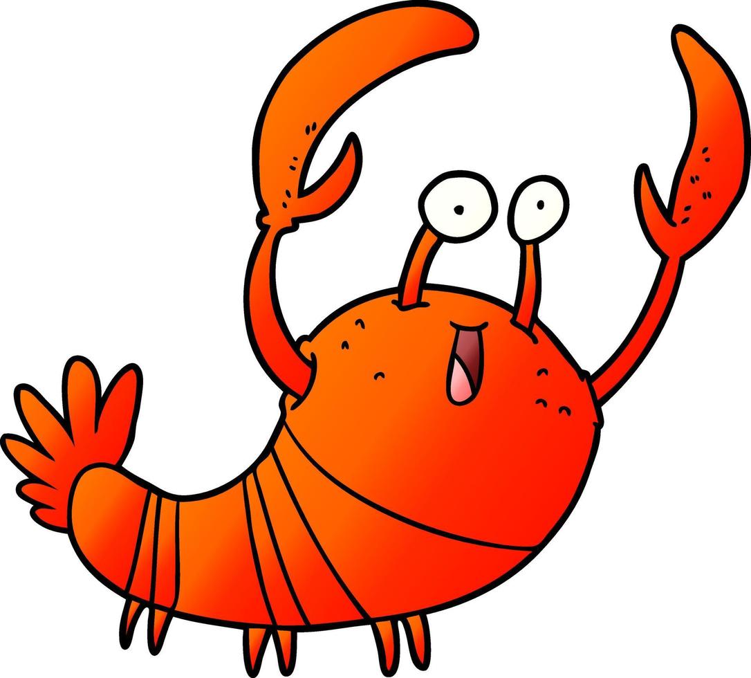 cartoon doodle character lobster vector