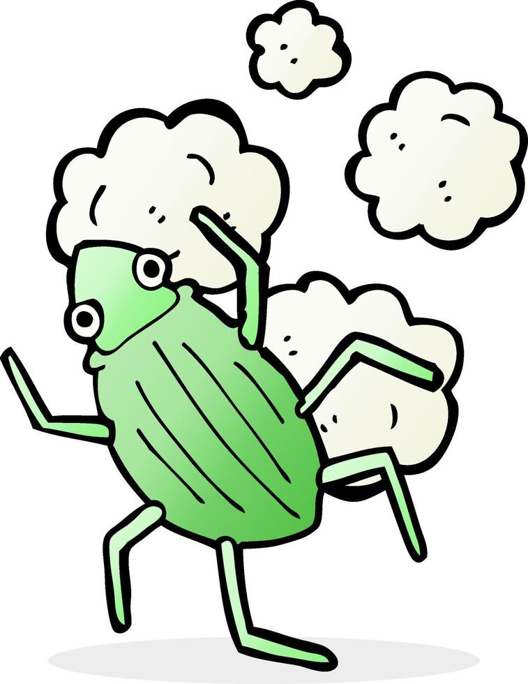 cartoon green bug vector