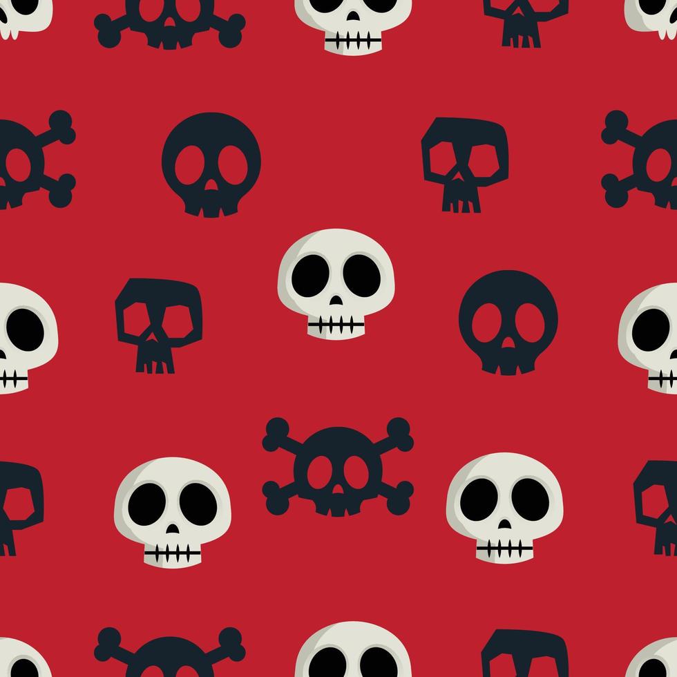 Skulls seamless pattern vector