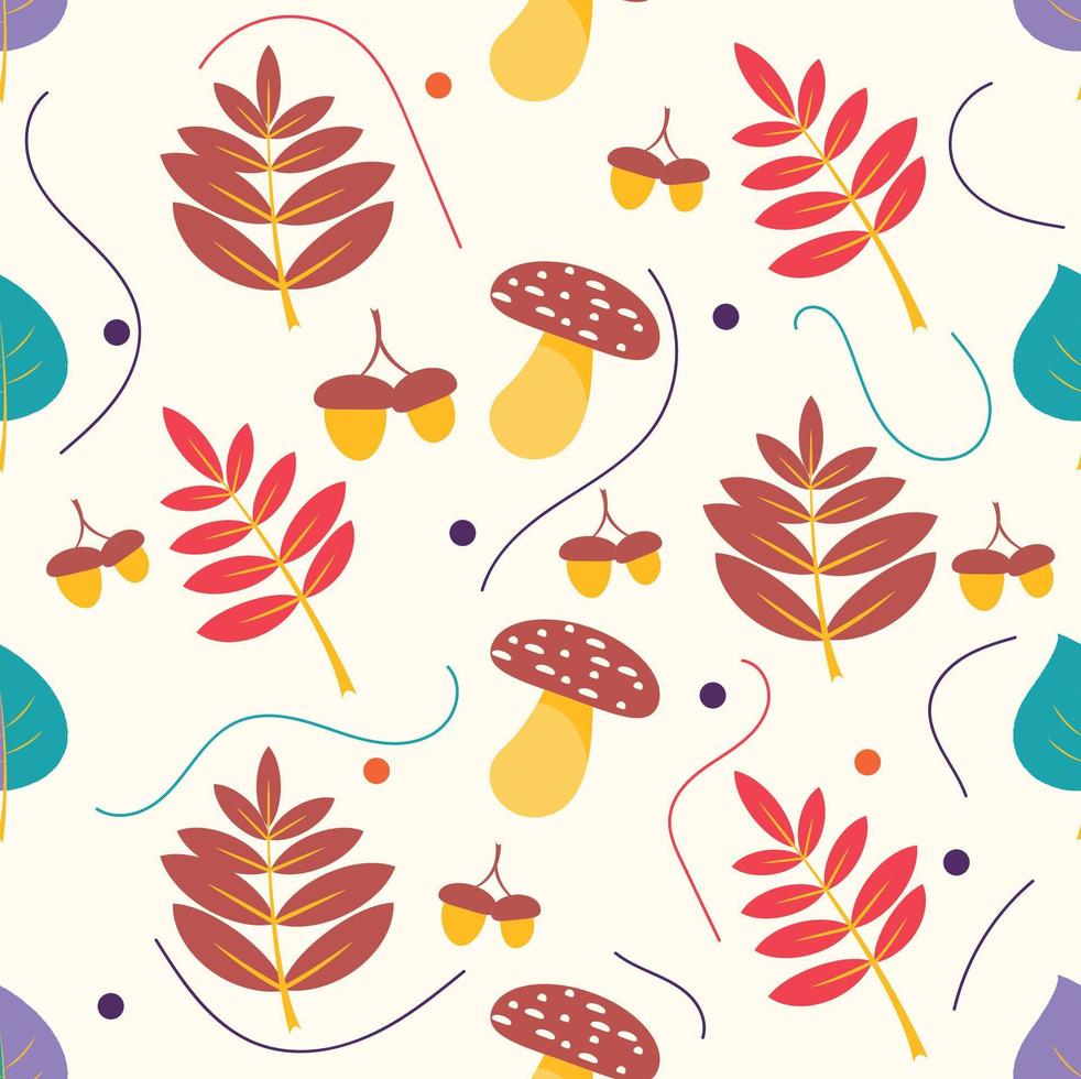 Colorful autumn pattern vector