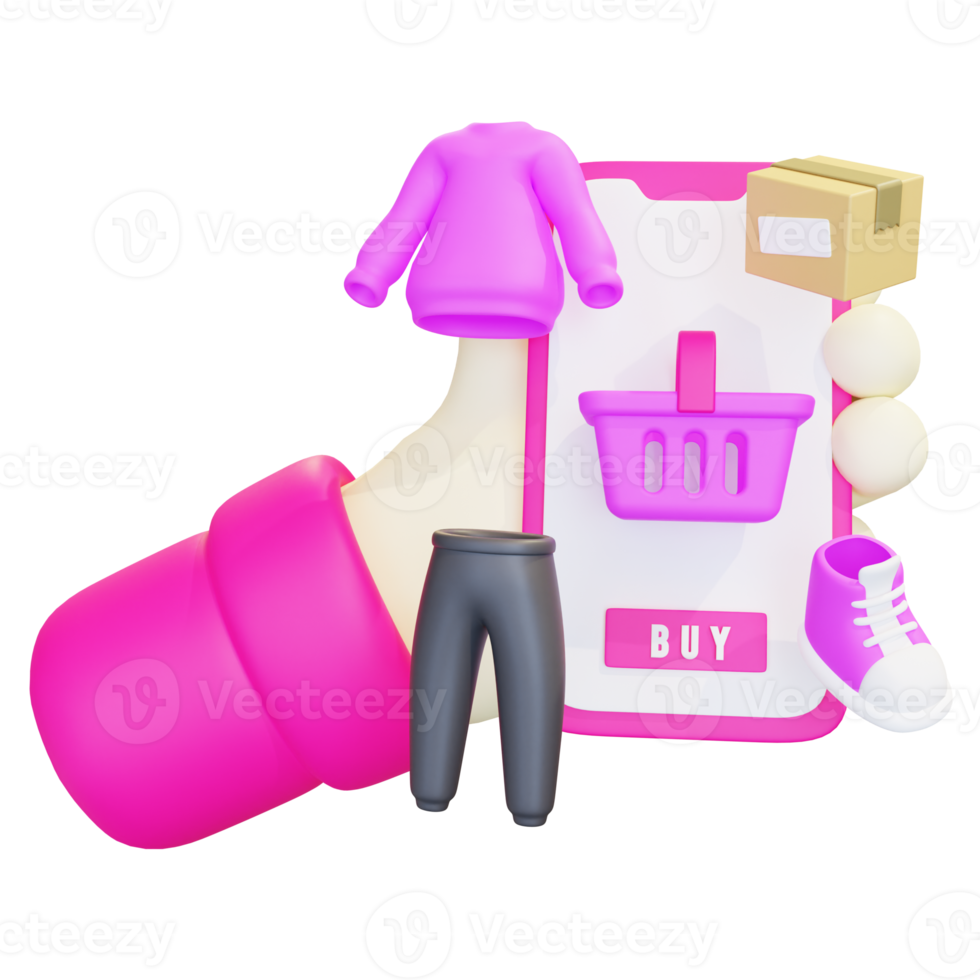 3D Ecommerce Illustration Design png