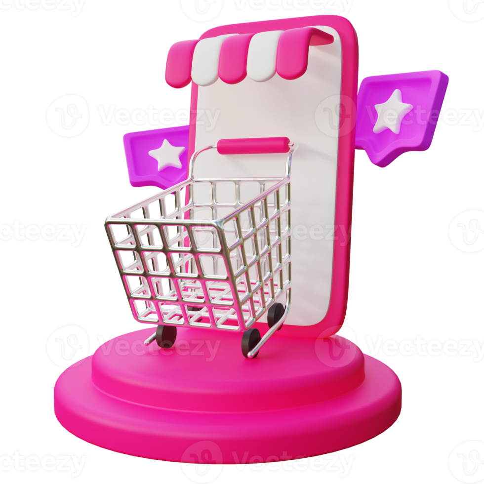 3D Online Shop Illustration png