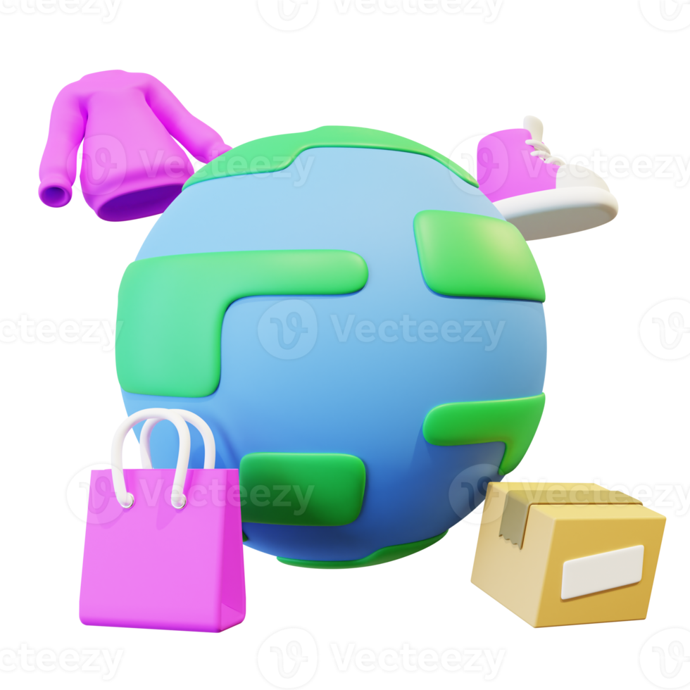 3d globale economia illustrazione png