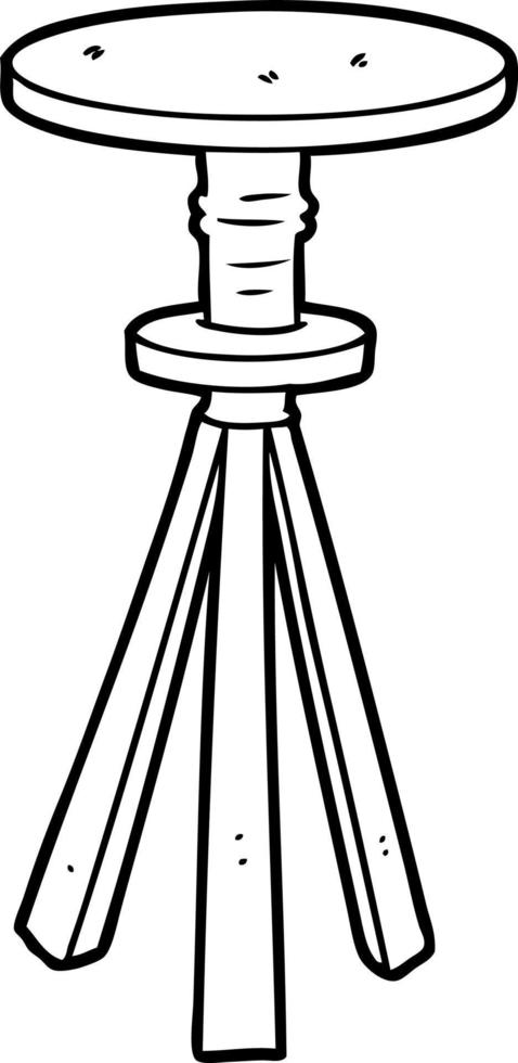 cartoon line stool vector