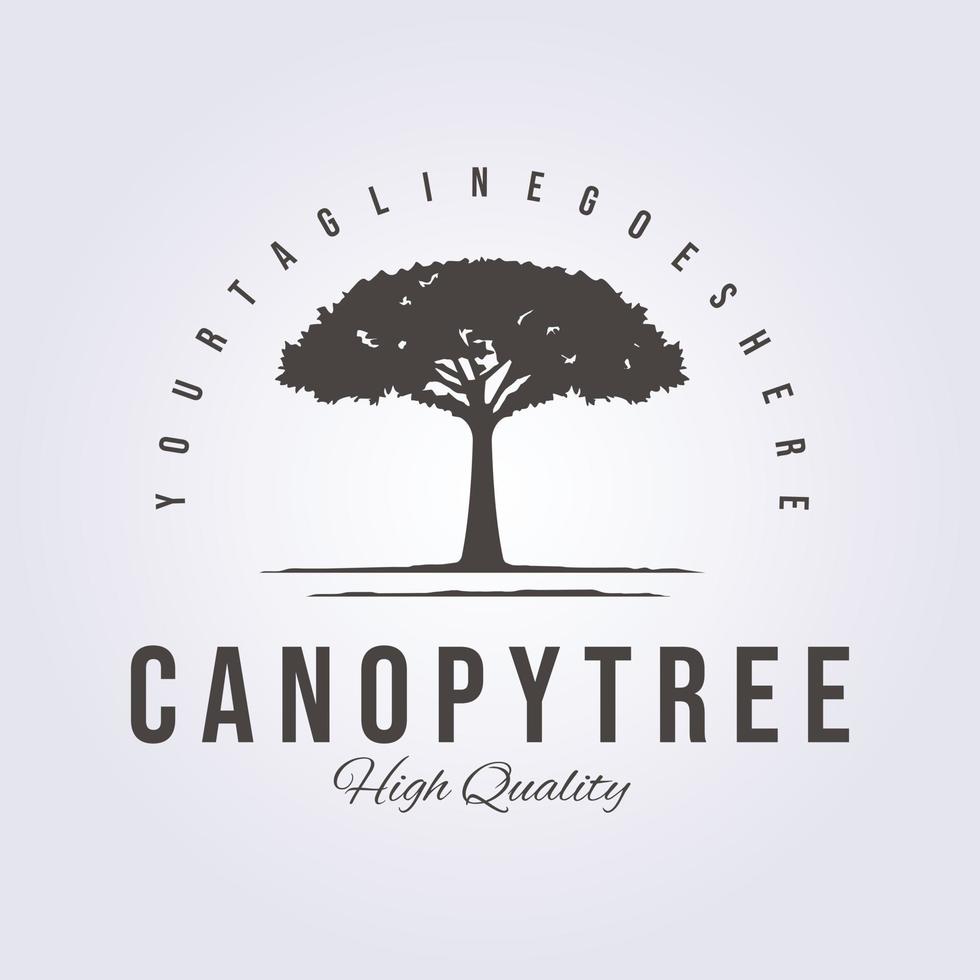 Canopy tree service retro style logo vintage classic vector illustration design