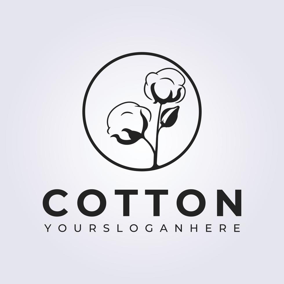 simple cotton farmer product logo vector illustration design