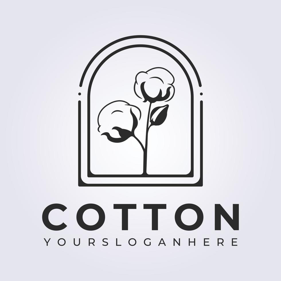 badge cotton farm natural product logo vector illustration design