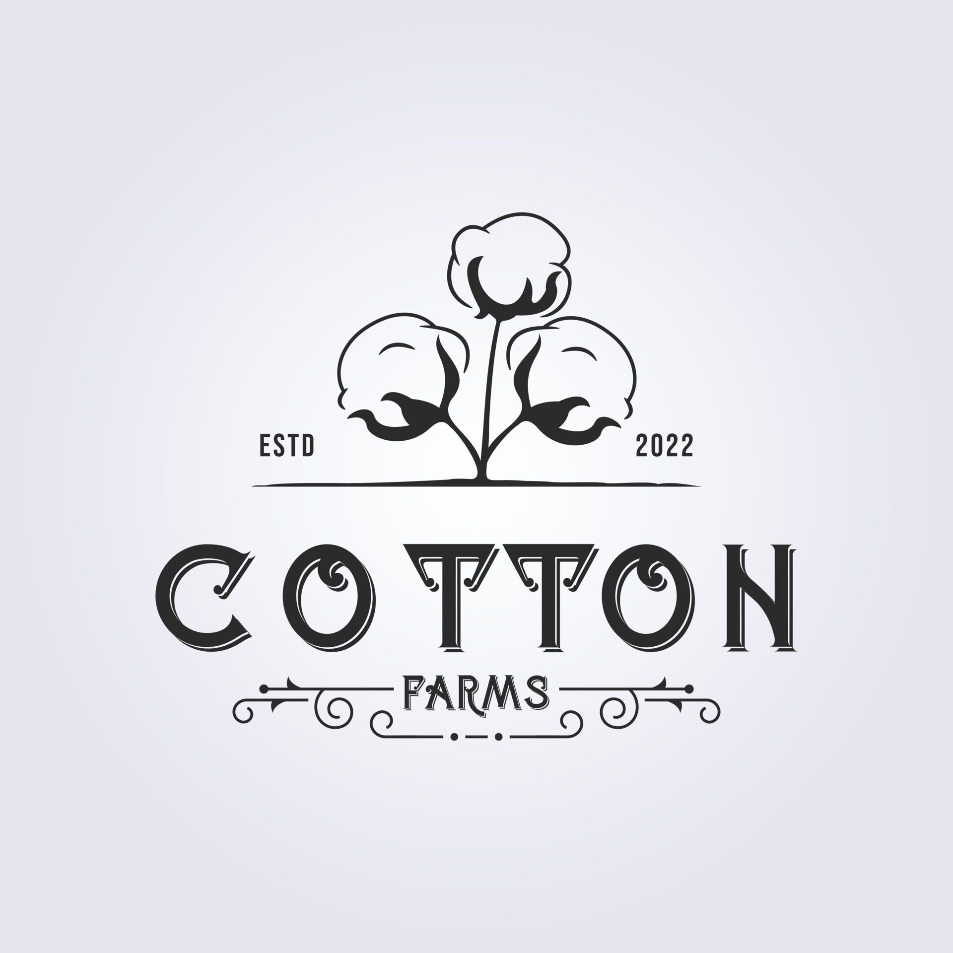 retro classic cotton farm logo vector illustration design 12667251
