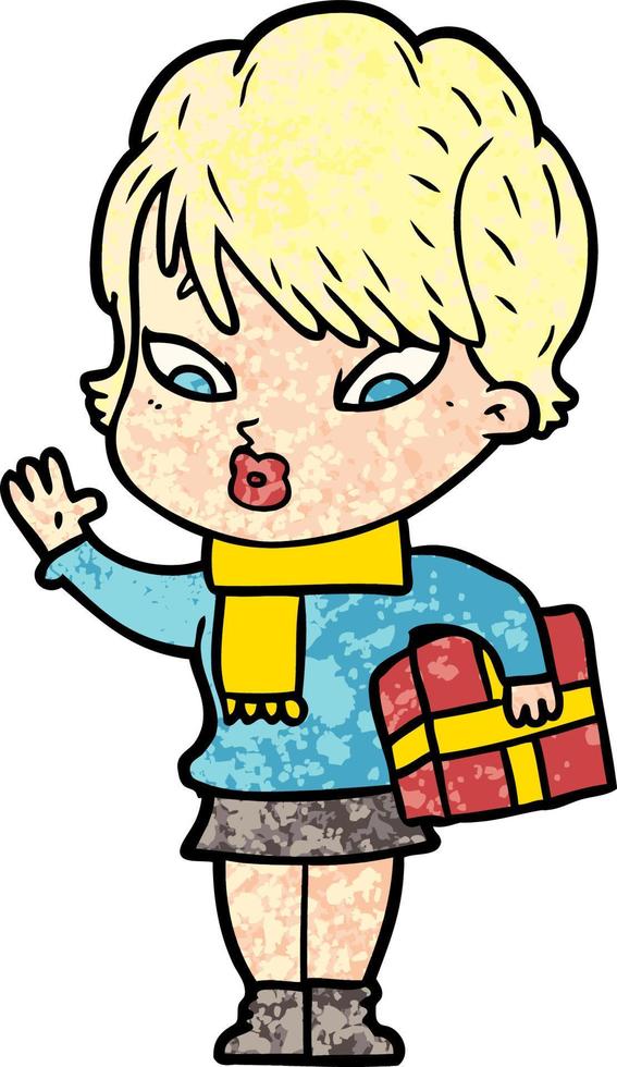 Cartoon girl character vector