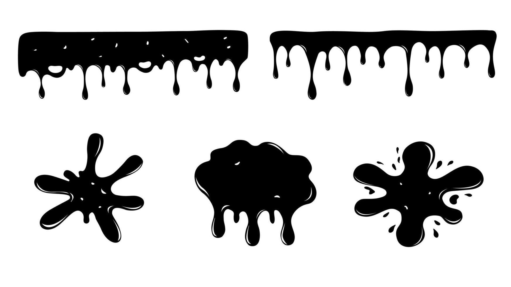 Black Melting Paint.Current paint, stains. Vector illustration 12667305